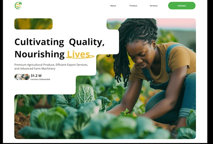 Gig Preview - Design cassava farm website, cassava ui, farm web