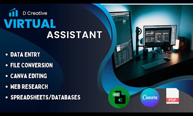 Gig Preview - Be your virtual assistant for data entry ,web research, file conversion, excel