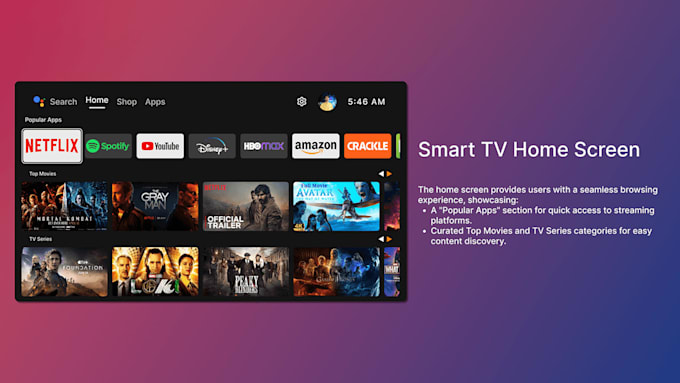 Gig Preview - Develop google tv app, amazon fire app, roku app and custom smart tv app, panel