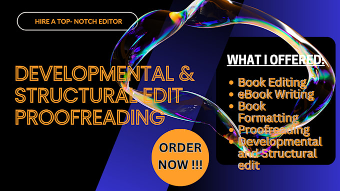 Gig Preview - Be your developmental and structural editor, ebook and book proofreader