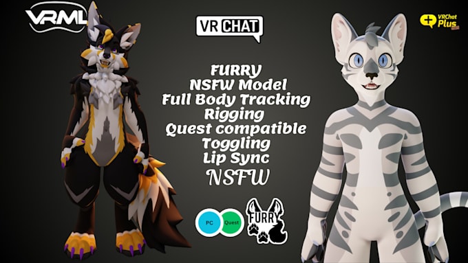 Gig Preview - Edit and model 3d vrchat avatar, furry vtuber model, nsfw model