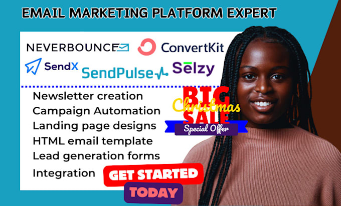 Gig Preview - Design email template on converkit neverbounce selzy email ai sendx  sendpulse