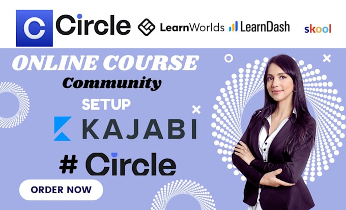 Gig Preview - Build skool circle so online course community website kajabi mighty network