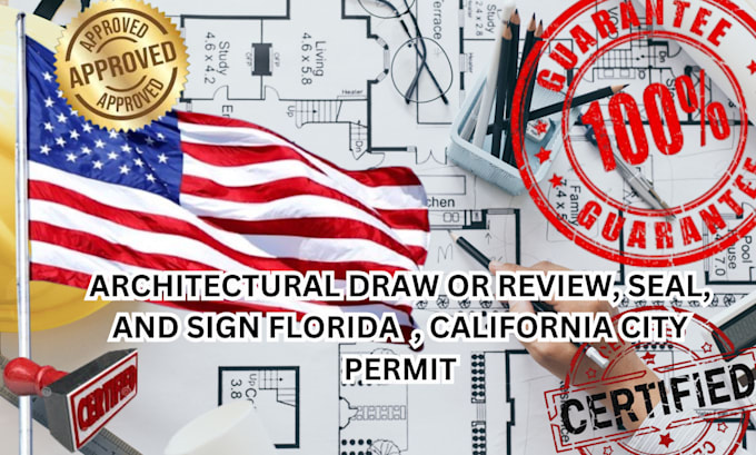 Gig Preview - Do architectural draw or review, seal and sign florida, california permit