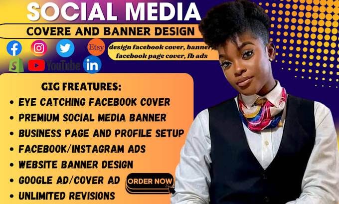 Bestseller - design a facebook cover, banner,  instagram cover, fb page cover, fb ads