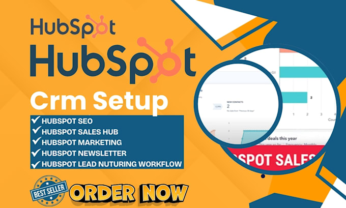 Gig Preview - Setup hubspot marketing hub hubspot sales hub hubspot lead nuturing workflow crm