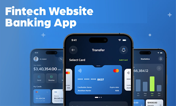 Gig Preview - Fintech website, banking app, payment app, finance app fintech ui ux fintech app