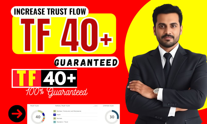 Gig Preview - Increase trust flow to 40 and strengthen your domain authority