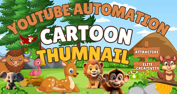 Gig Preview - Enhance youtube automation with eye catching cartoon thumnail for cashcow videos