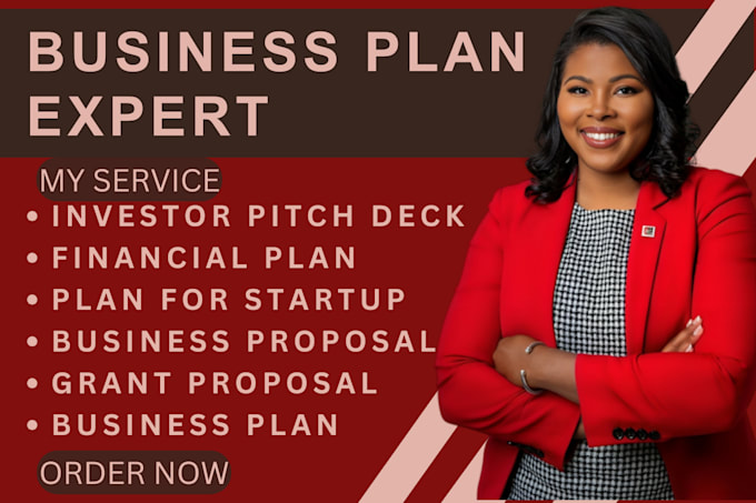 Gig Preview - Write detailed business plan for startups, grant proposal, investor pitch, 501c3