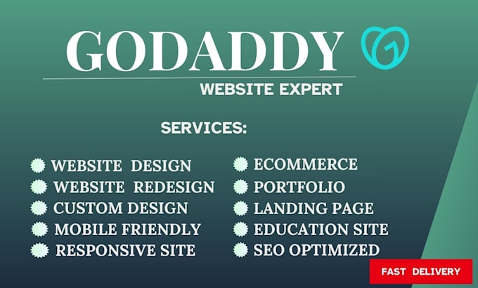 Gig Preview - Design redesign, build, revamp, godaddy website, godaddy ecommerce, godaddy seo