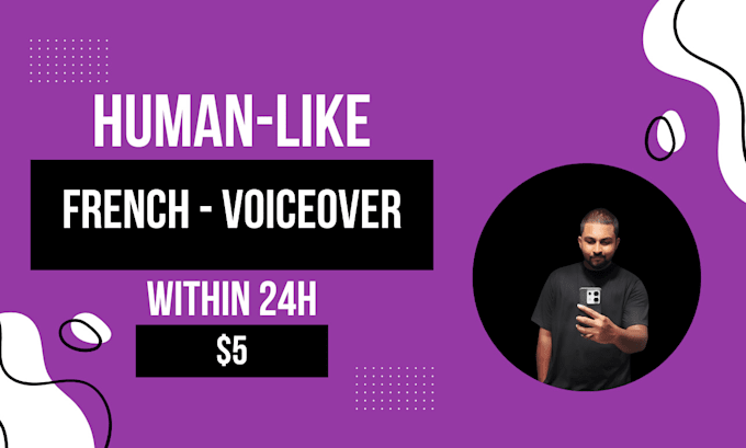 Gig Preview - Do human like ai french language male female voiceover within 24h