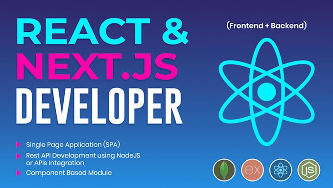 Gig Preview - Be your full stack developer react and next js