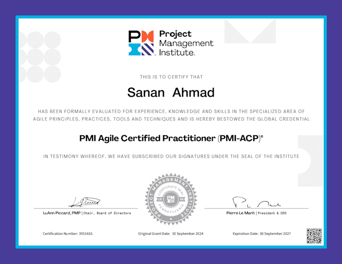 Gig Preview - Be your certified pmp project manager and acp scrum master