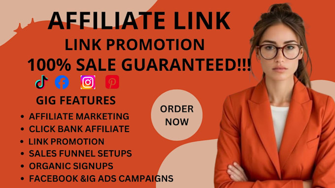 Gig Preview - Do affiliate marketing, clickbank website, sales funnel, link promotion, amazon