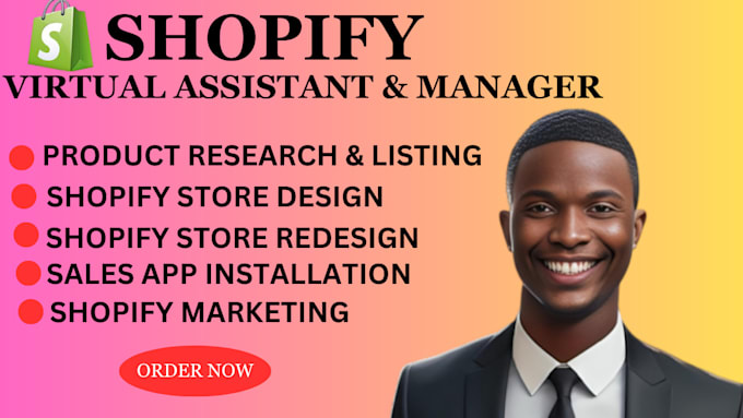 Gig Preview - Be your shopify virtual assistant or shopify store manager