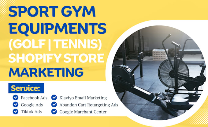 Gig Preview - Do sport gym equipments store marketing  tiktok shop facebook shop