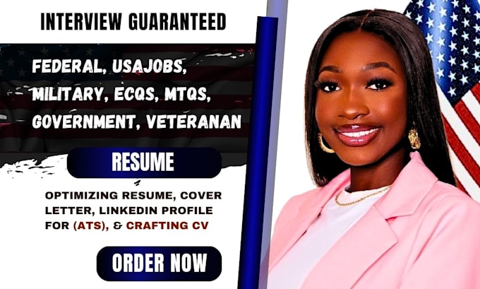 Gig Preview - Deliver federal, USA jobs, military, ecqs, mtqs, government, and veteran resume