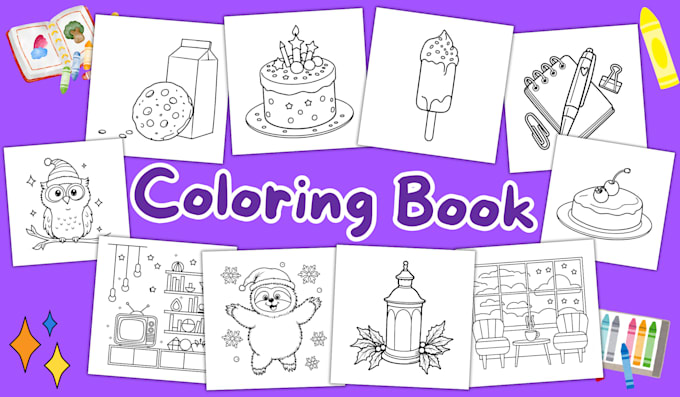 Gig Preview - Create bold and easy coloring book pages for kids