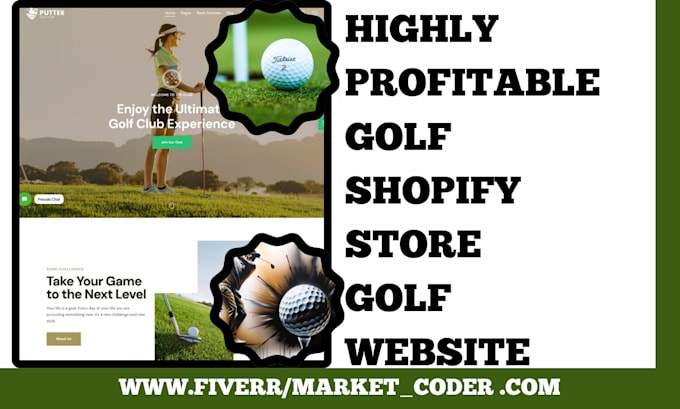 Gig Preview - Create professional golf shopify store and accessories website design