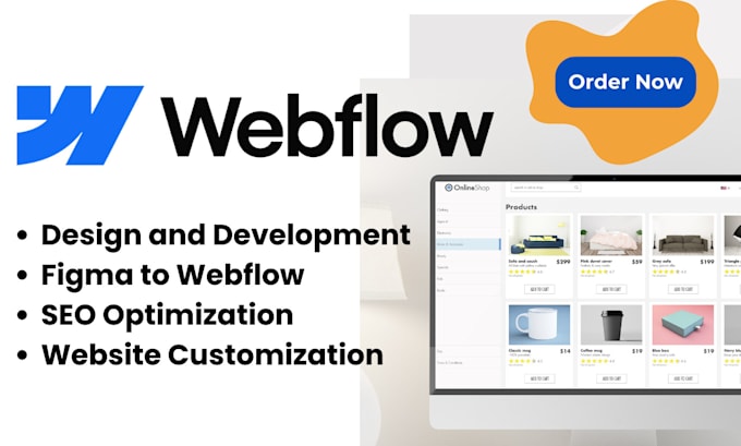 Gig Preview - Design and develop webflow websites, figma to webflow