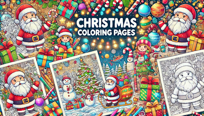 Gig Preview - Create kids or adult christmas coloring pages