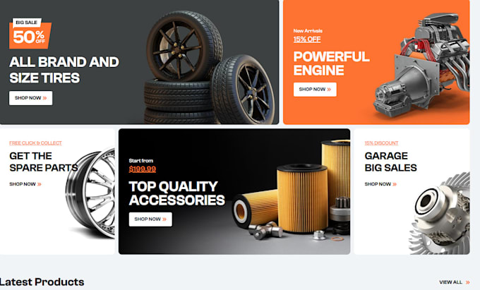 Gig Preview - Build automotive part ecommerce website ecommerce website, auto part store