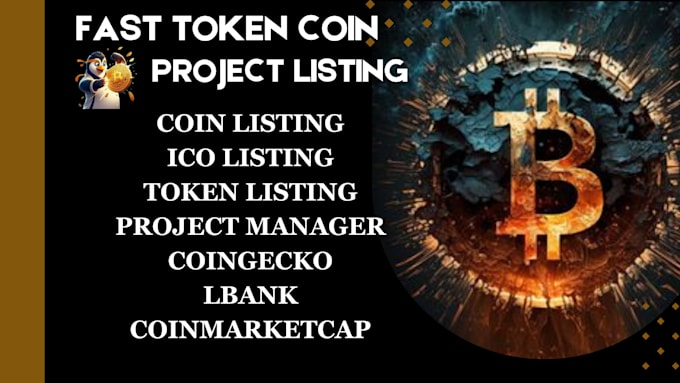 Gig Preview - Do token coin ico listing successfully on top exchange coinmarketcap coingecko