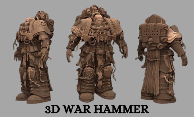 Gig Preview - Sculpt 3d warhammer character model 3d miniature  40k warhammer for 3d printing