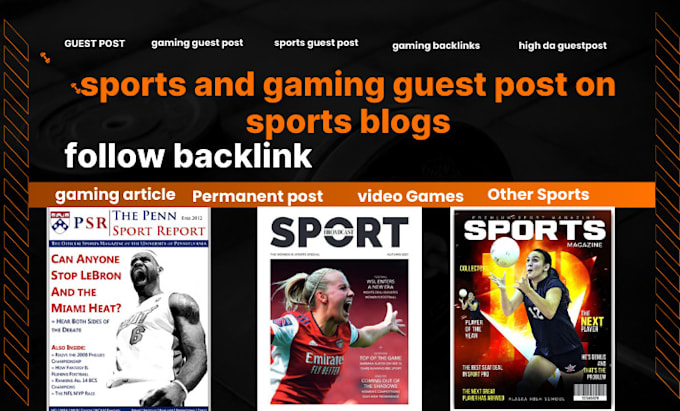 Gig Preview - Sports and gaming guest post on sports blogs, do follow backlink