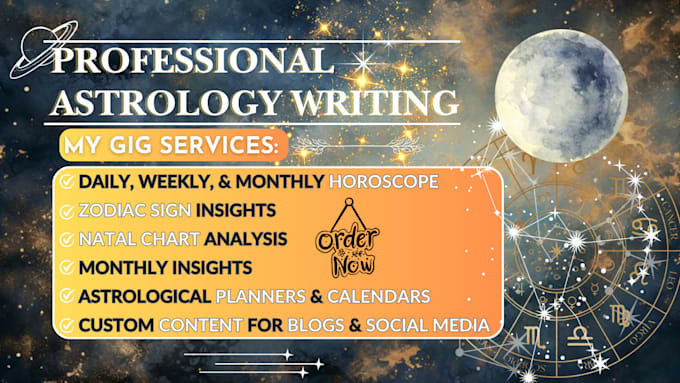 Gig Preview - Write ebooks, daily horoscopes, zodiac sign, astrology, personality, astronomy