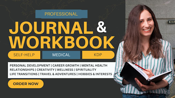 Gig Preview - Design best workbook, journal, planner design, KDP journal cover, PDF workbook