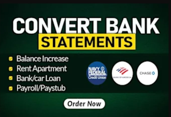 Gig Preview - Convert bank statement PDF to excel, CSV or google sheet