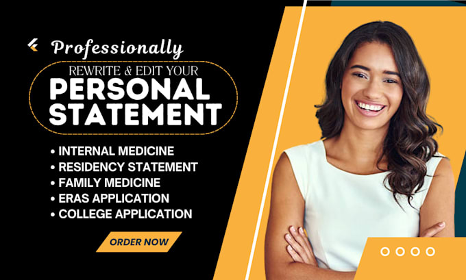 Gig Preview - Edit residency, internal medicine personal statement college application essay