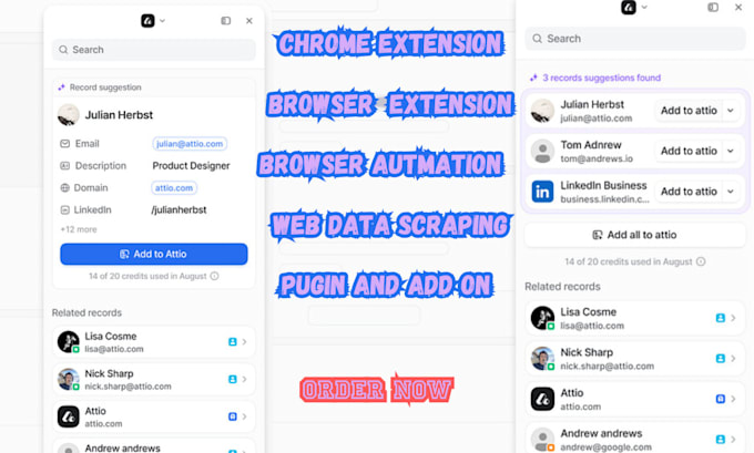 Gig Preview - Do custom browser extension chrome firefox web scrap automation, addon, plug in