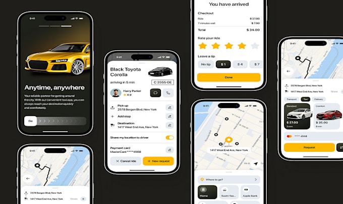 Gig Preview - Develop mobile app taxi booking app flutter app clone app