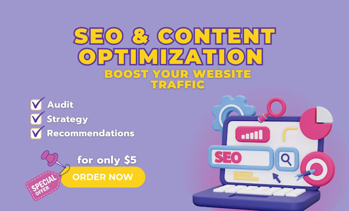 Gig Preview - Optimize your website SEO to increase traffic and visibility