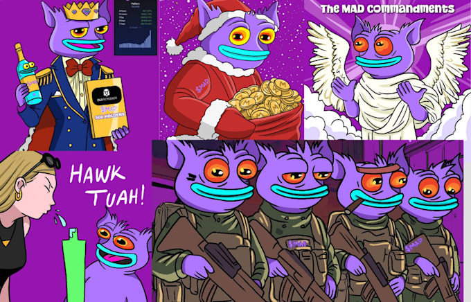 Gig Preview - Draw pepe art , pepe memes , telegram stickers ,funny memecoin art , brett meme