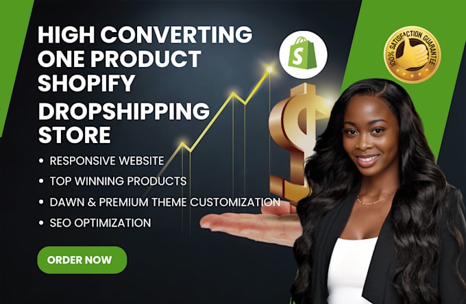 Bestseller - do a high converting one product shopify dropshipping store or shopify website