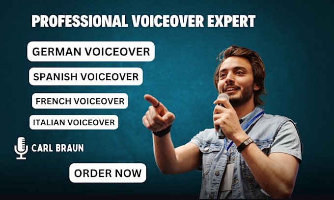 Gig Preview - Record a professional german male voiceover in full voice