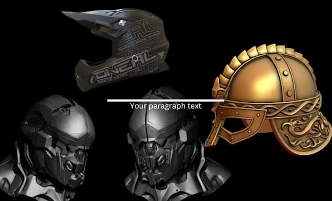 Gig Preview - Do 3d helmet model 3d mask 3d oni mask 3d helmet 3d armor