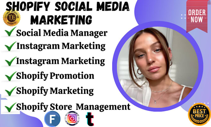 Gig Preview - Shopify marketing social media manager facebook ads shopify promotion tiktok ads