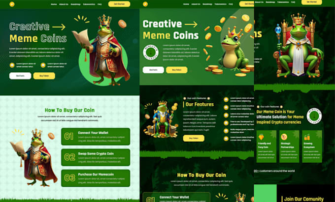 Gig Preview - Design meme coin landing page, meme coin website, crypto website, memecoin