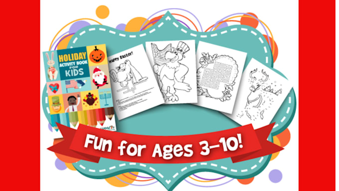 Gig Preview - Design kids activity book coloring handwriting wordsearch puzzle KDP