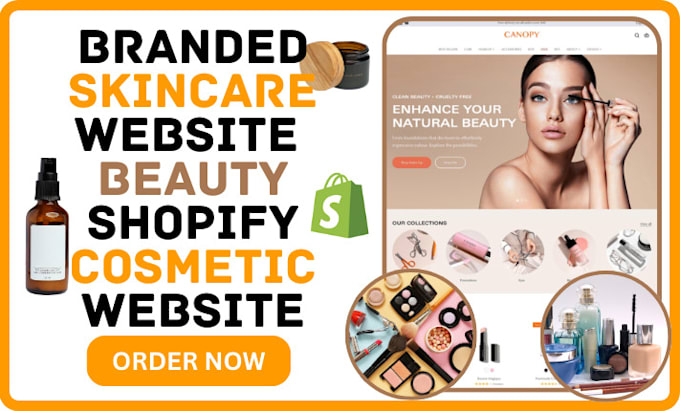 Gig Preview - Beauty website beauty shopify skincare website beauty makeup spa website