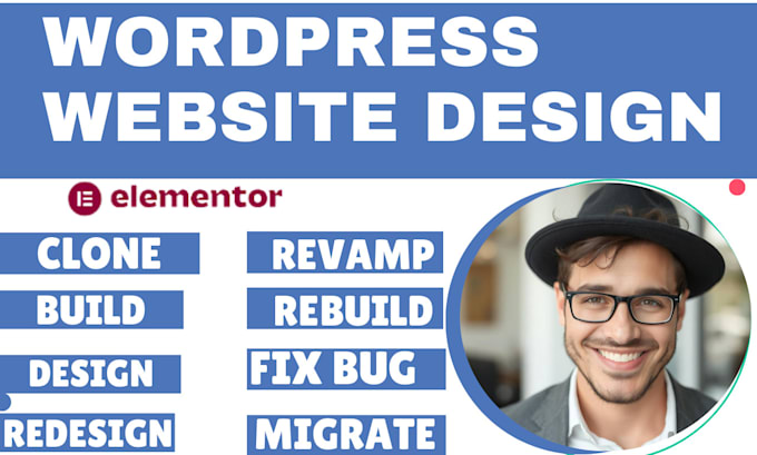 Gig Preview - Build design redesign rebuild fix clone revamp edit modernize wordpress website