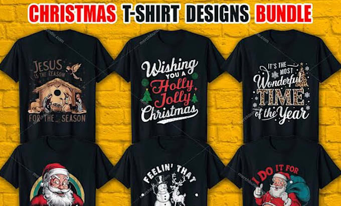 Gig Preview - Do amazing christmas tshirt design graphic tshirt design  tech pack typography