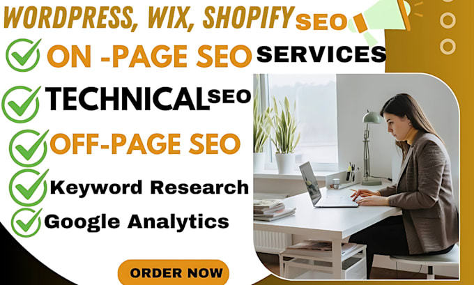 Gig Preview - Do technical on page SEO for shopify wix wordpress squarespace websites wix