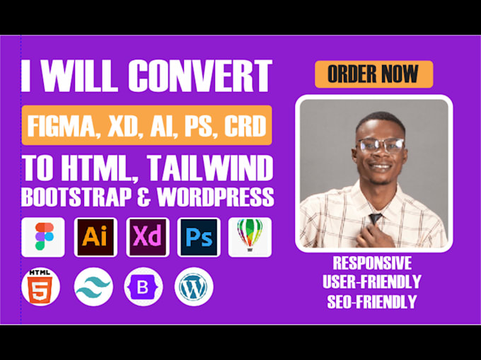 Bestseller - convert figma to html, figma to tailwind, figma to wordpress