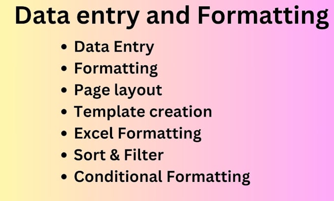 Gig Preview - Do ms excel formatting tasks